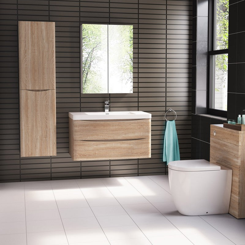 ANCONA Wall Hung Vanity White Oak 1200mm - Clearance