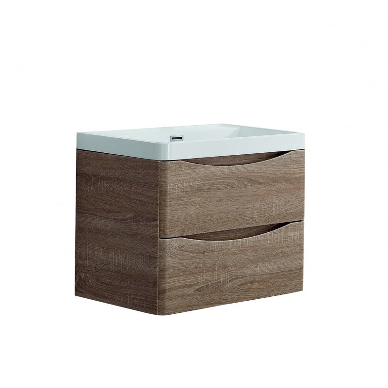 ANCONA Wall Hung Vanity White Oak 600mm - Clearance
