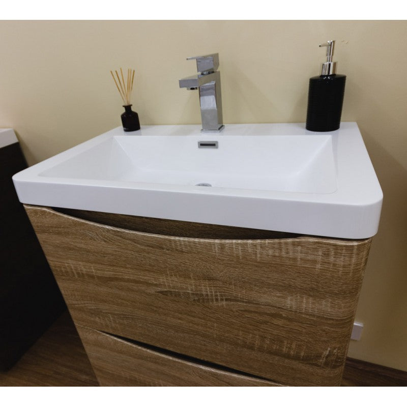 ANCONA Wall Hung Vanity White Oak 600mm - Clearance