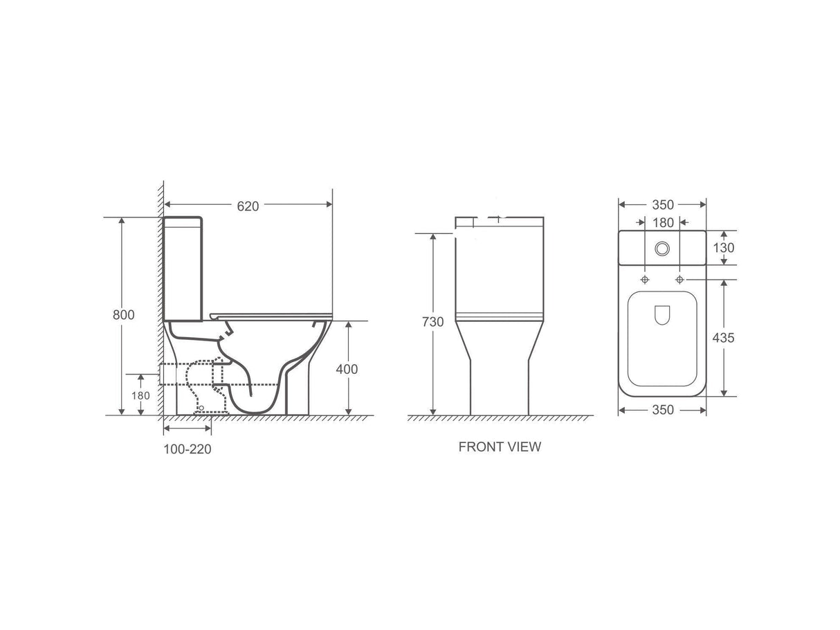 Aria Back-to-Wall Toilet Suite (Gloss White)
