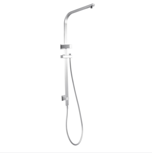 AQU Square Shower Station Without Shower Head And Handheld Shower - Brushed Nickel