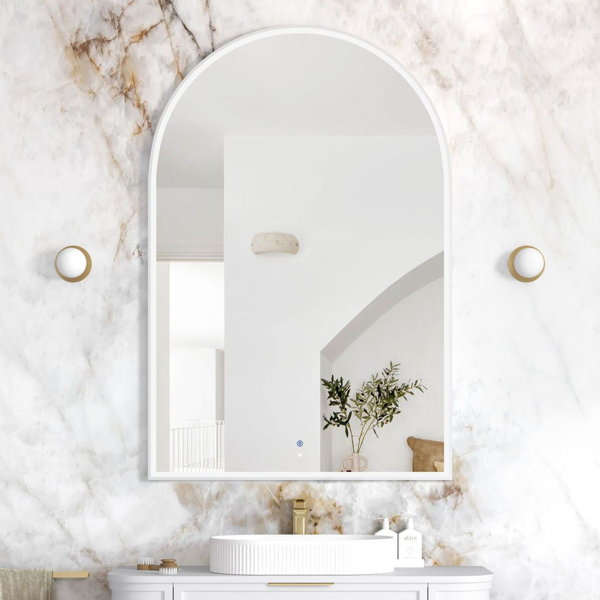 ARCHIE LED Metal Frame Mirror 1500x1000mm Matte White
