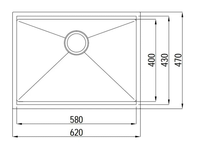 ARF Chrome Kitchen Sink 810S (620x470x220)