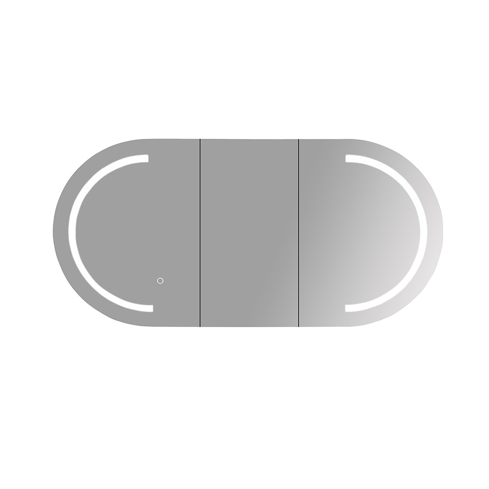 Athena Front-Lit LED Oval PVC Shaving Cabinet 1200mm