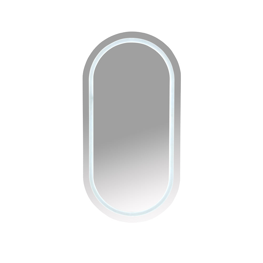Athena Front-Lit LED Oval PVC Shaving Cabinet (450 x 900mm) – Single Door
