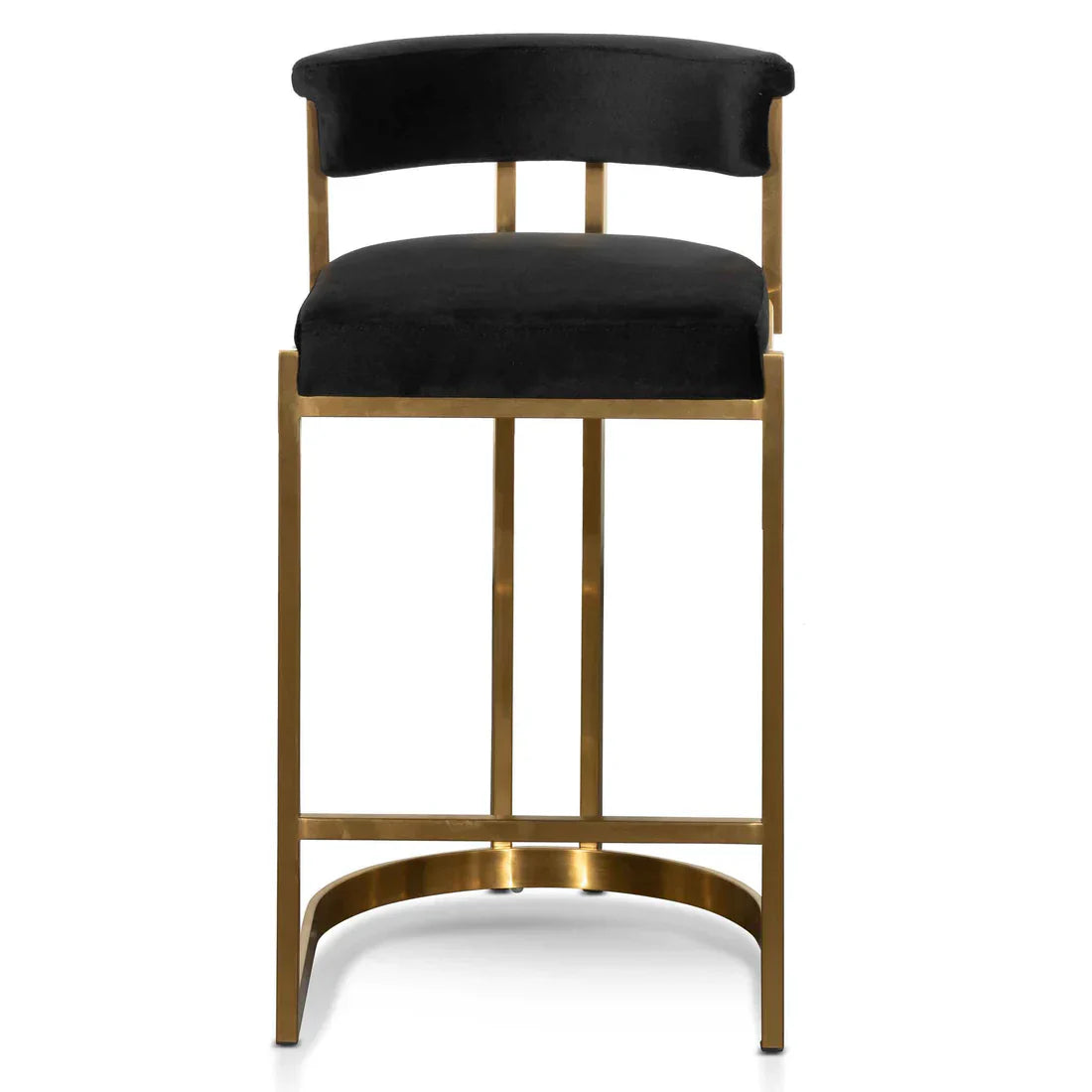 Calibre CBS6272-BS Black Velvet Bar Stool - Golden Base