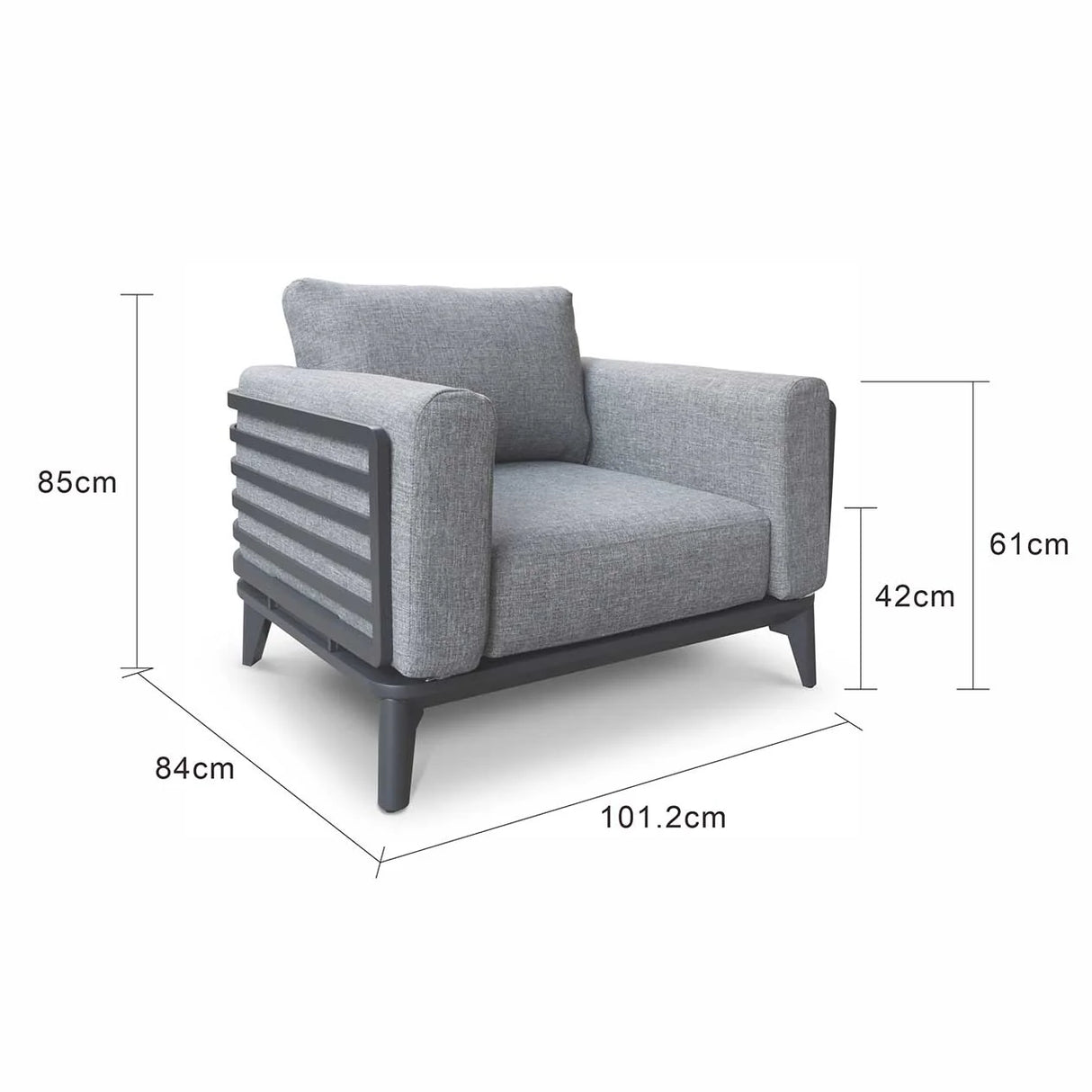 Alora Outdoor Aluminium Armchair in White/Charcoal