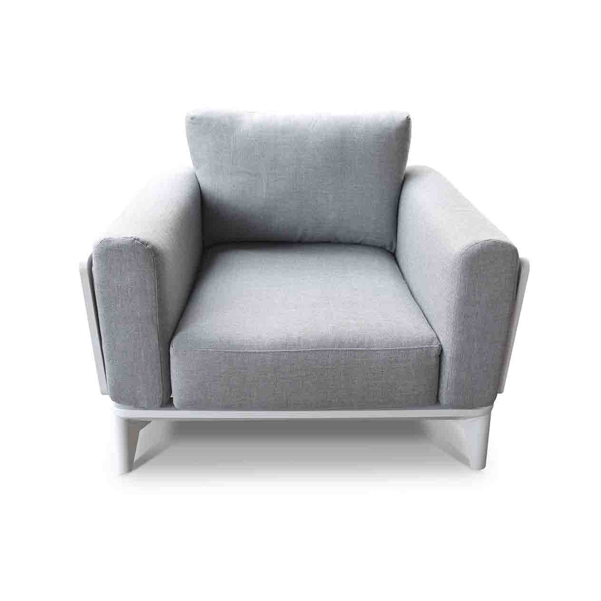 Alora Outdoor Aluminium Armchair in White/Charcoal