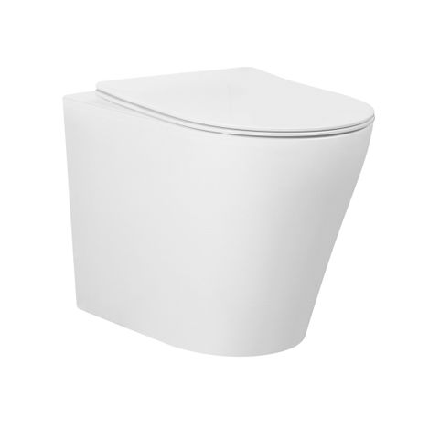 ALZANO Rimless Wall Faced Floor Toilet Pan - Matte White