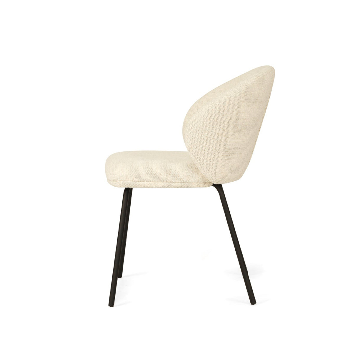 Anders Dining Steel Frame Chair – Natural Upholstery with Black Legs