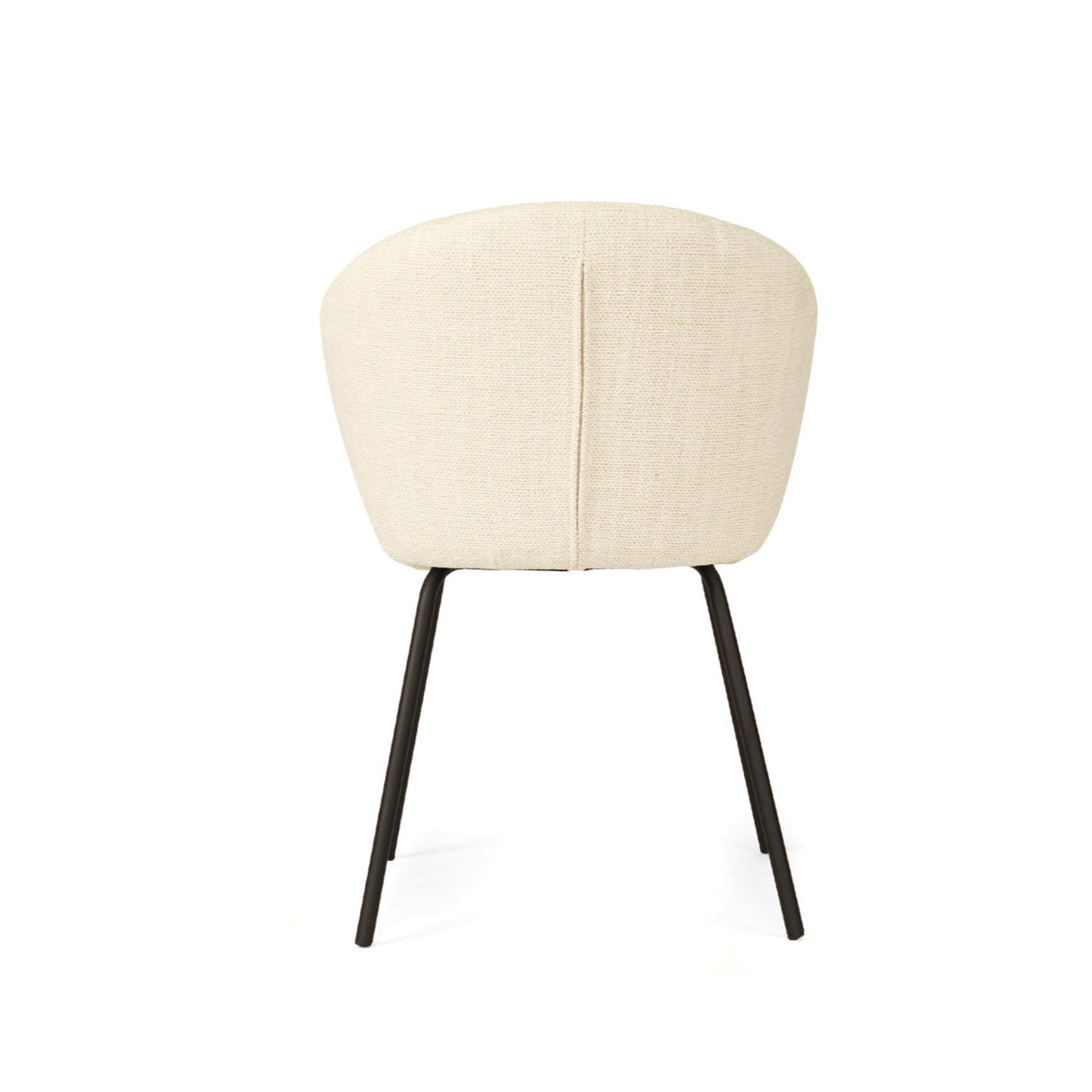 Anders Dining Steel Frame Chair – Natural Upholstery with Black Legs
