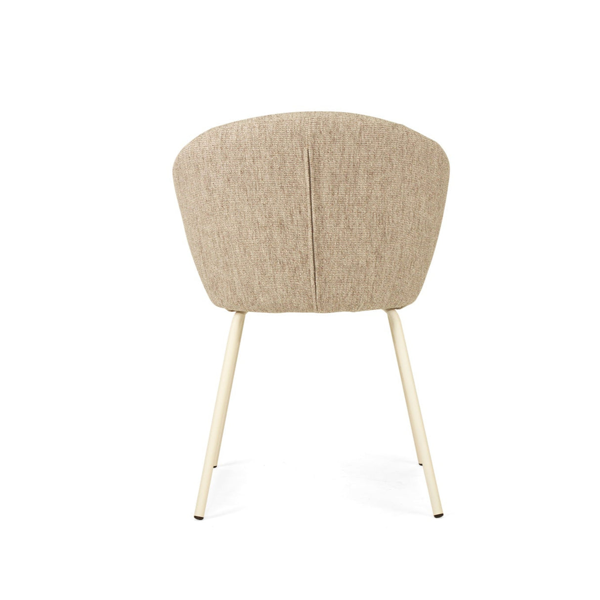 Anders Dining Steel Frame Chair – Pebble Upholstery with White Legs