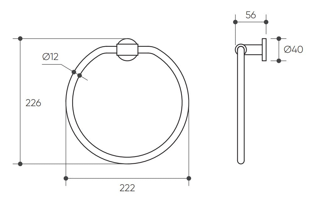 Argia Hand Towel Ring drawing