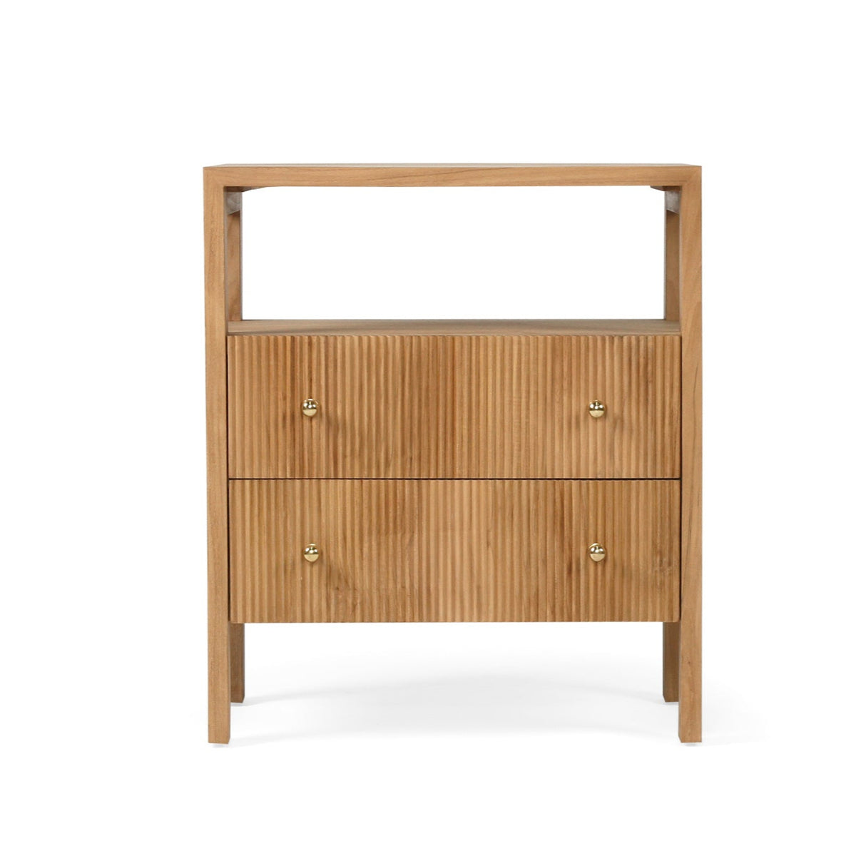 Aurelia Teak Natural Bedside Table - 0.6m