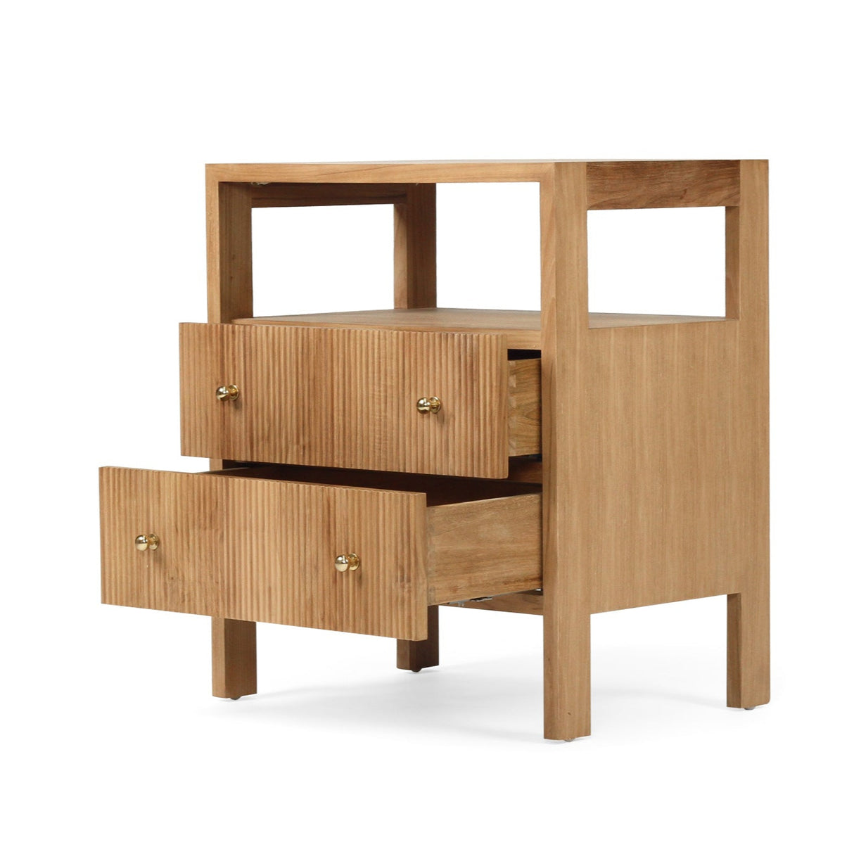 Aurelia Teak Natural Bedside Table - 0.6m
