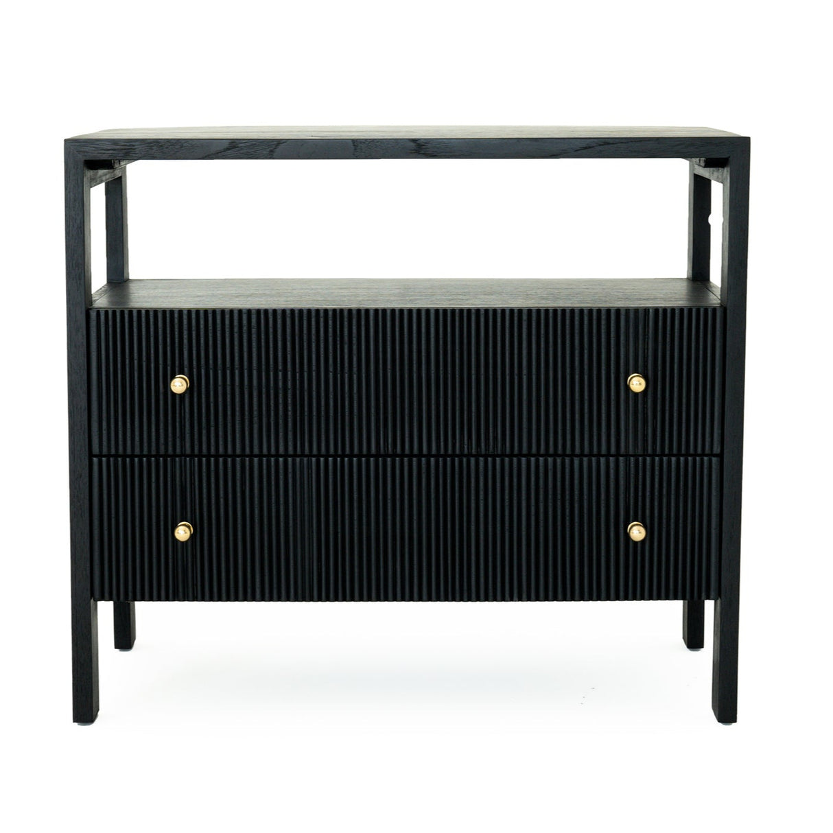 Aurelia Teak Nightstand - Black - 0.8m