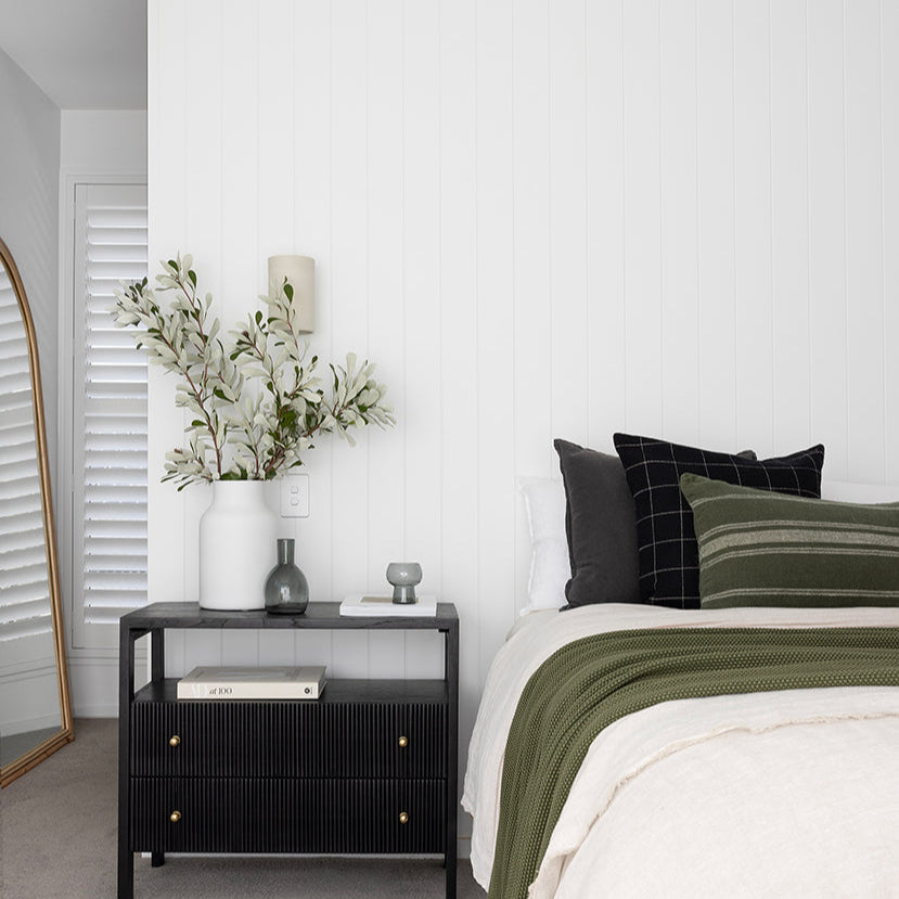Aurelia Teak Nightstand - Black - 0.8m