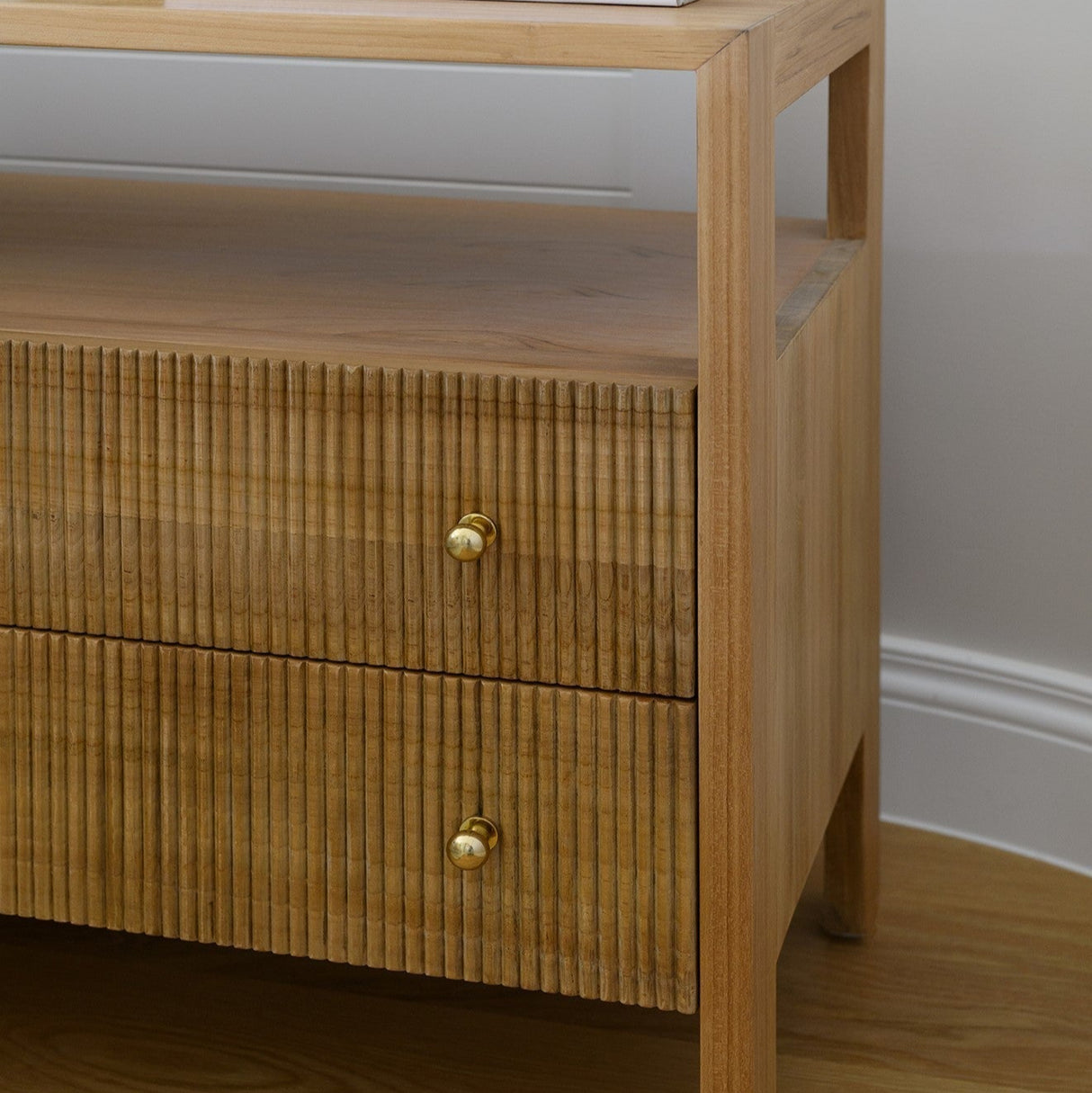 Aurelia Teak Nightstand - Natural - 0.8m