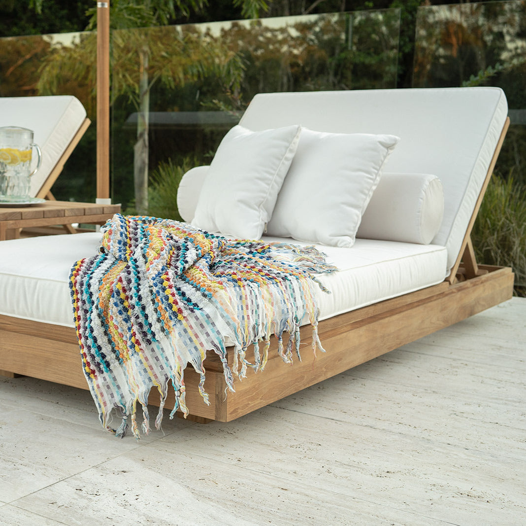 Ava Teak Outpost Sunlounger - 1m