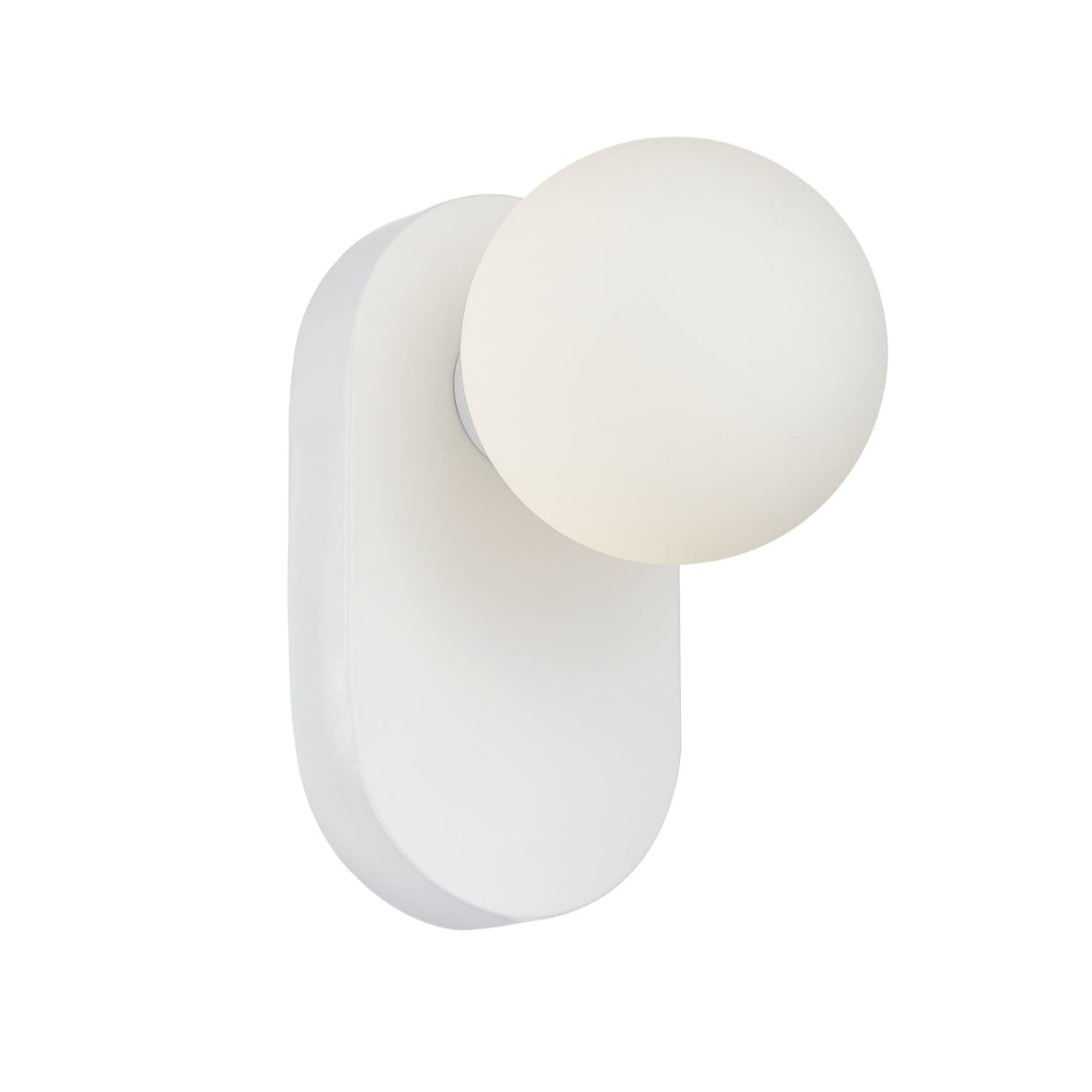BALLE: Interior Round Opal Diffuser with Oblong Base Wall Lights