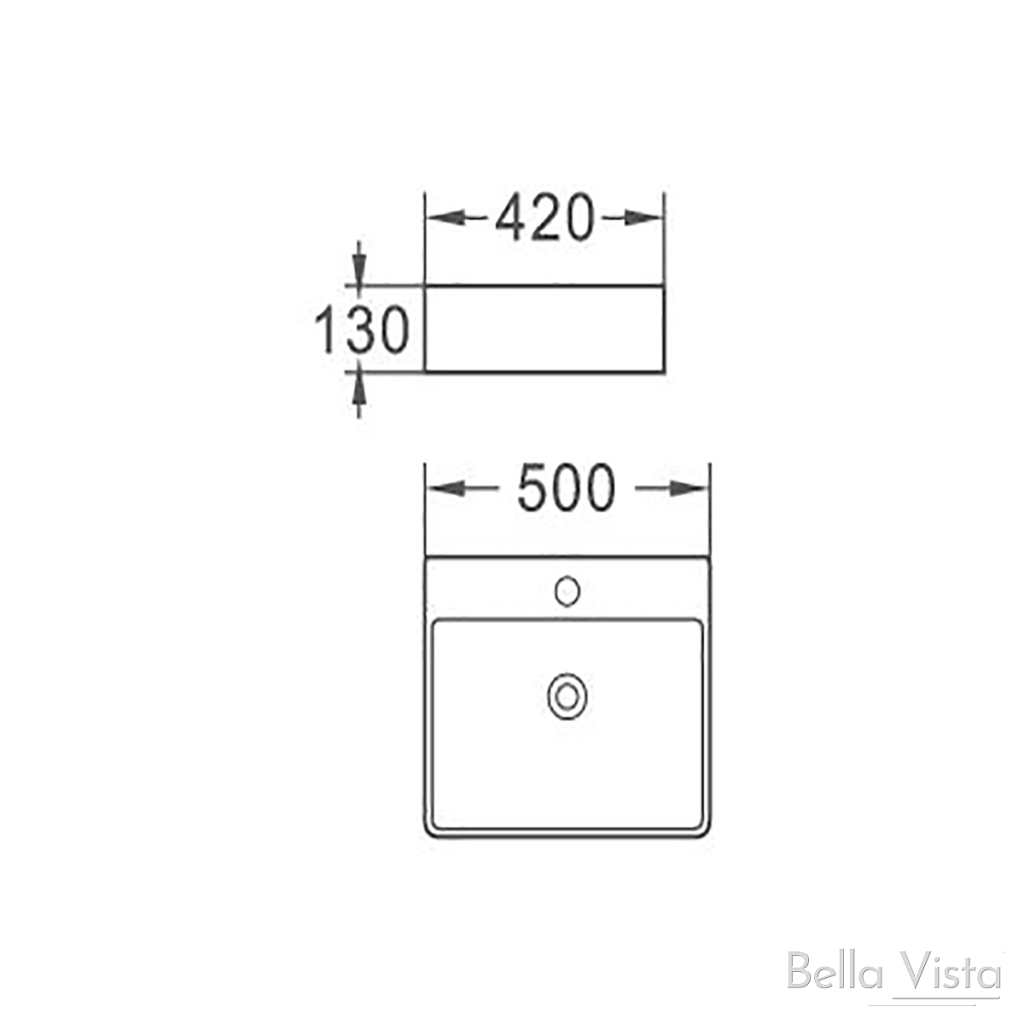 Florentine Basin 500 x 420mm (Matte White)- Clearance