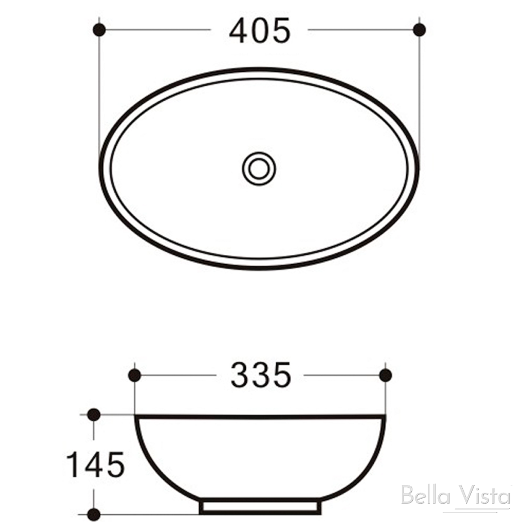 Gemini Basin (405 x 335mm) (White)- Clearance