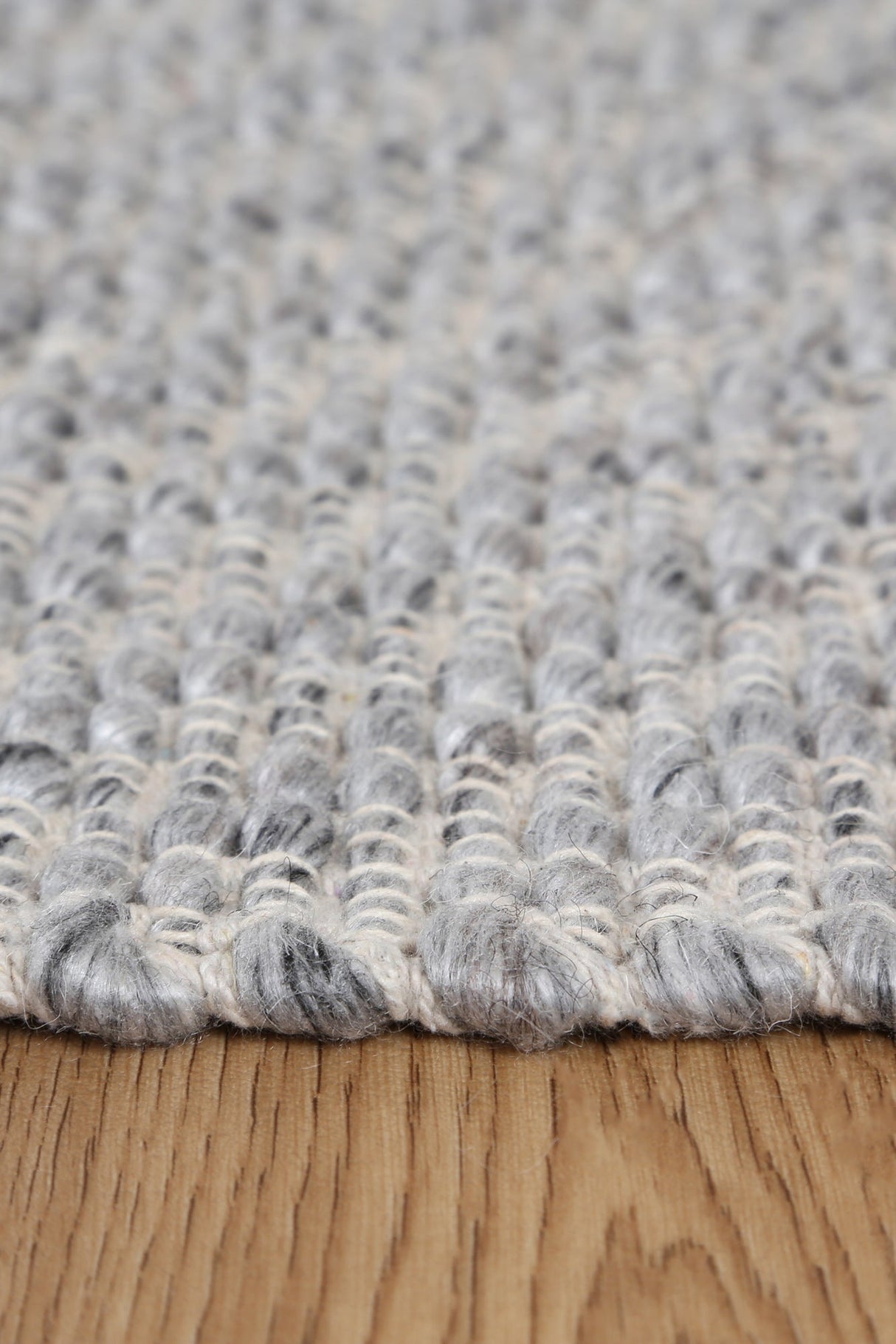 Basalt Grey Wool Blend Textured Rug - GREY