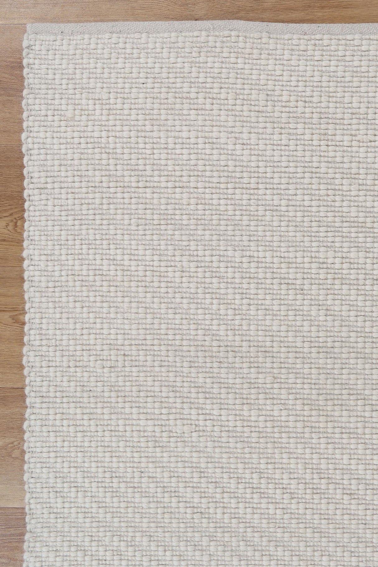 Basalt Ivory Wool Blend Textured Rug - IVOR