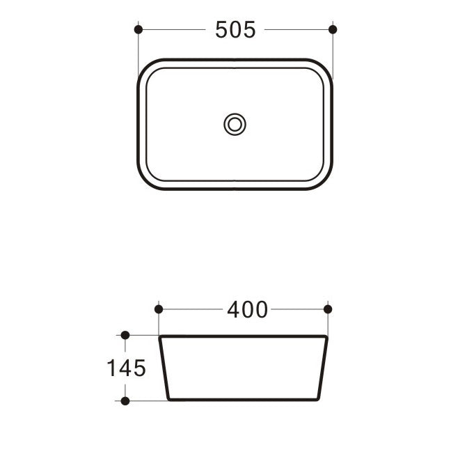 Lina Basin 500 x 400mm (Black)- Clearance