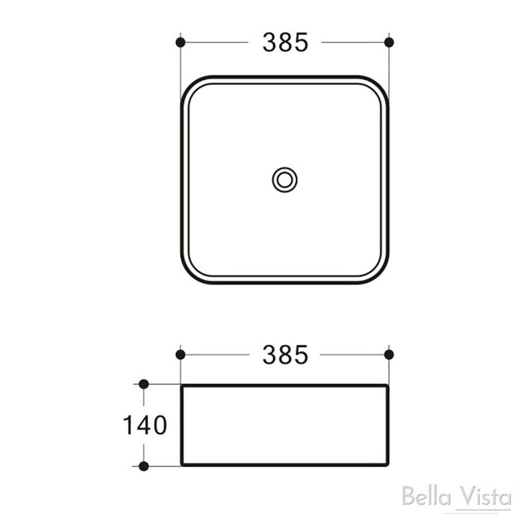 Riva Basin 380 x 380mm (Black)- Clearance