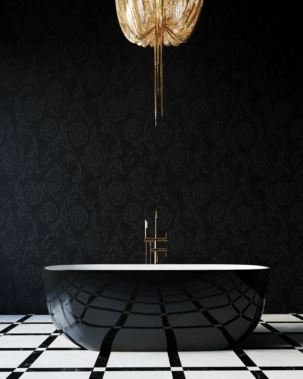 SAPPHIRE BLACK Freestanding Bathtub Overflow 1650mm
