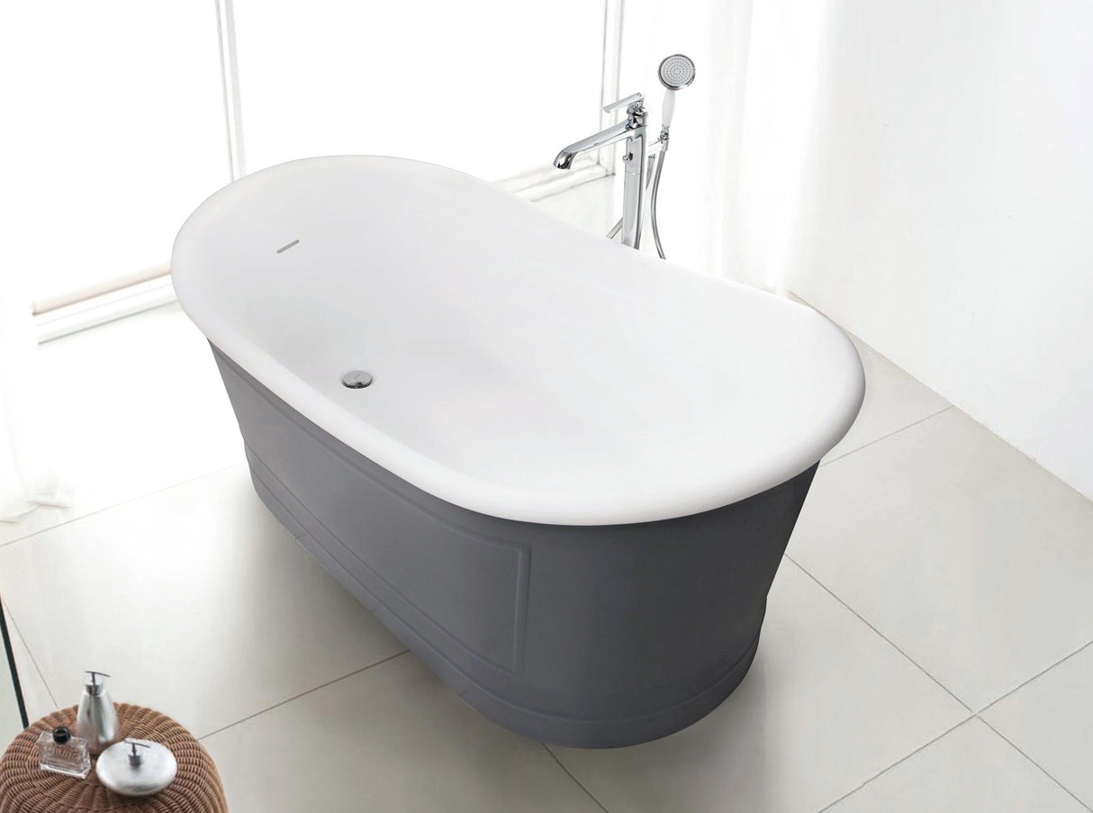 RITZ Freestanding Bathtub with Overflow (Matte Grey) (1700mm)