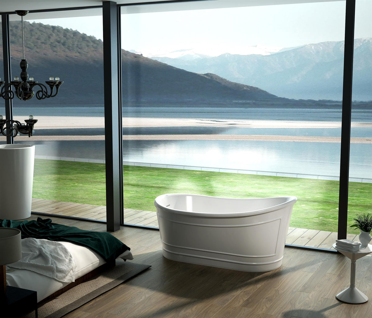 RITZ Freestanding Bathtub with Non-Overflow (Matte White) (1700mm)