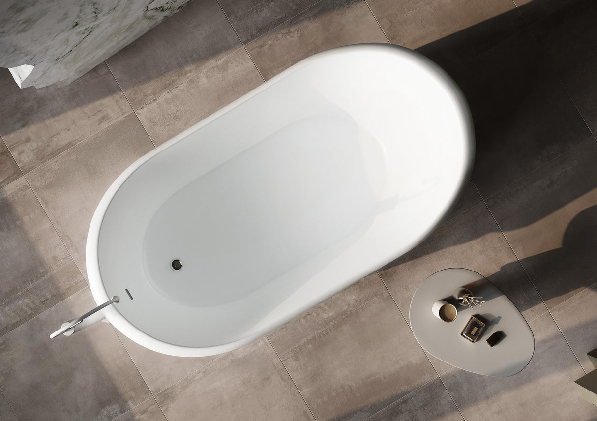 RITZ Freestanding Bathtub with Non-Overflow (Matte White) (1700mm)