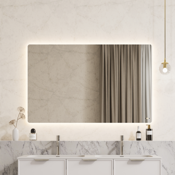 POS LED Rectangular Backlit Frameless Mirror 750/900