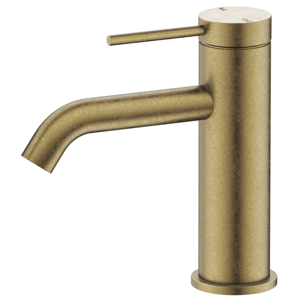 LVB Mica Basin Mixer - Curved Spout - Living Brass