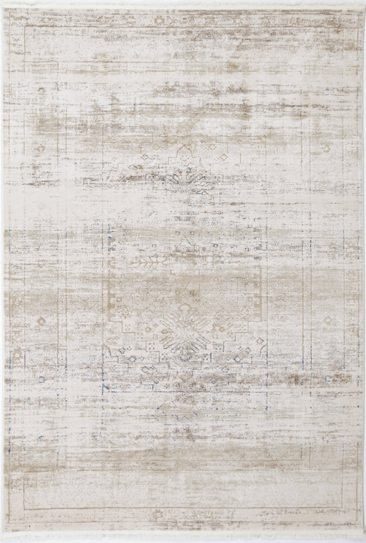 Bohemian Paradise Traditional Grey Blue Rug - 04GBLU