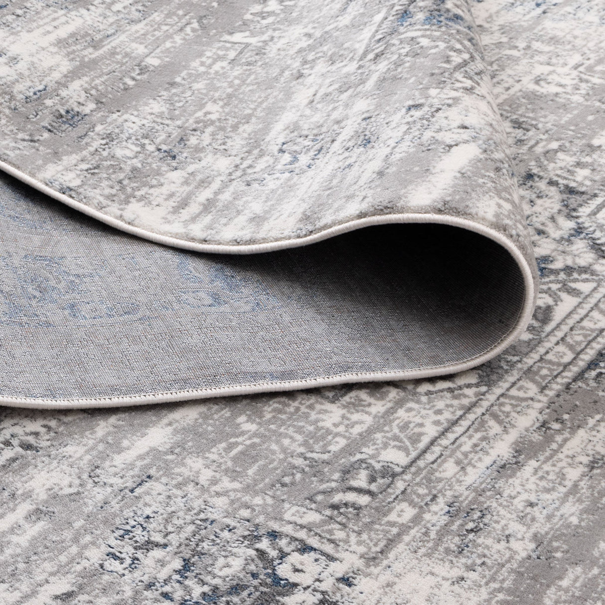 Bohemian Paradise Medalion Grey Blue Rug - 06GBLU