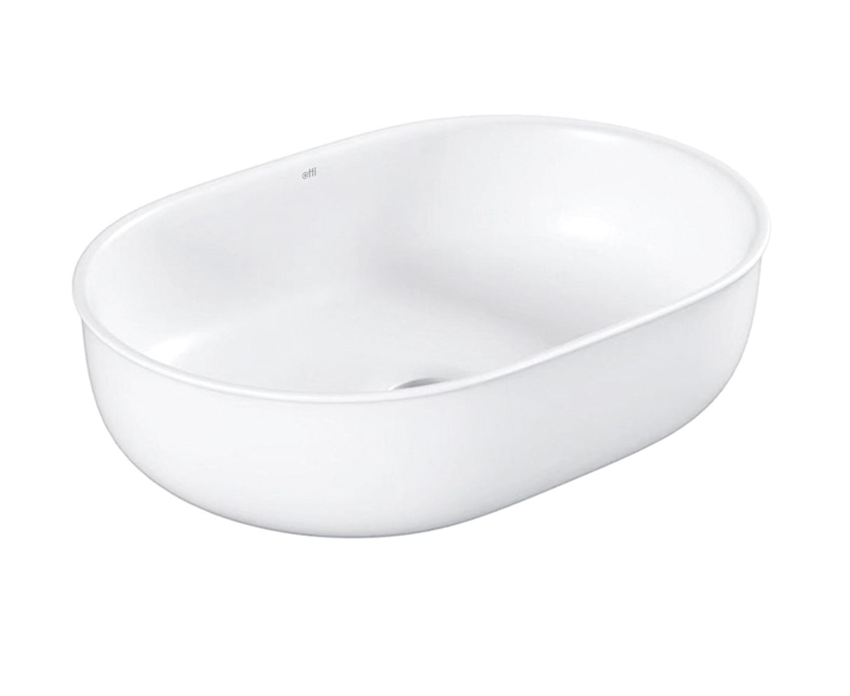 BRONTE Matte White Ceramic Basin (Oval: 500x350x130)