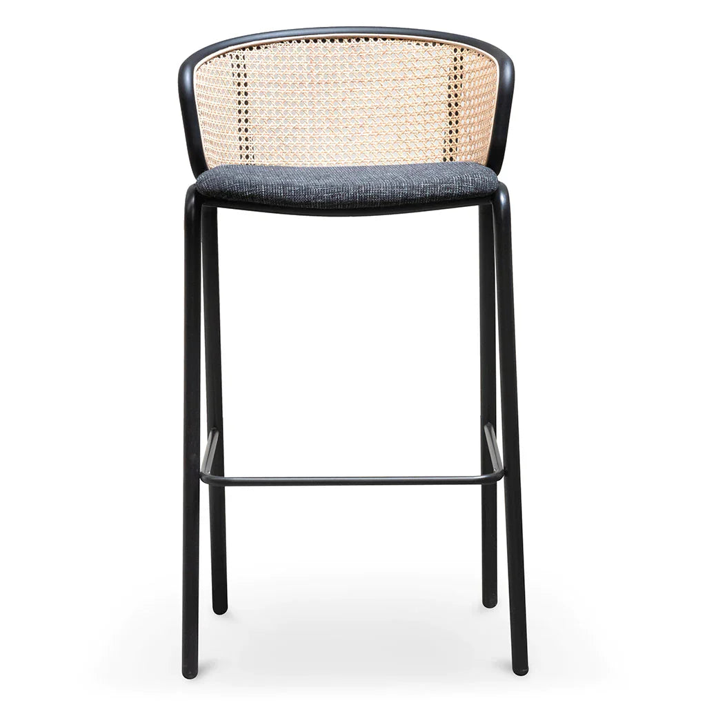 Calibre CBS6766-SD Fabric Bar Stool - Black Legs