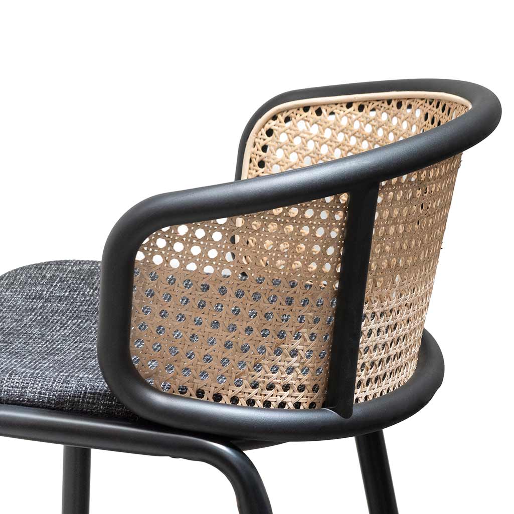 Calibre CBS6766-SD Fabric Bar Stool - Black Legs