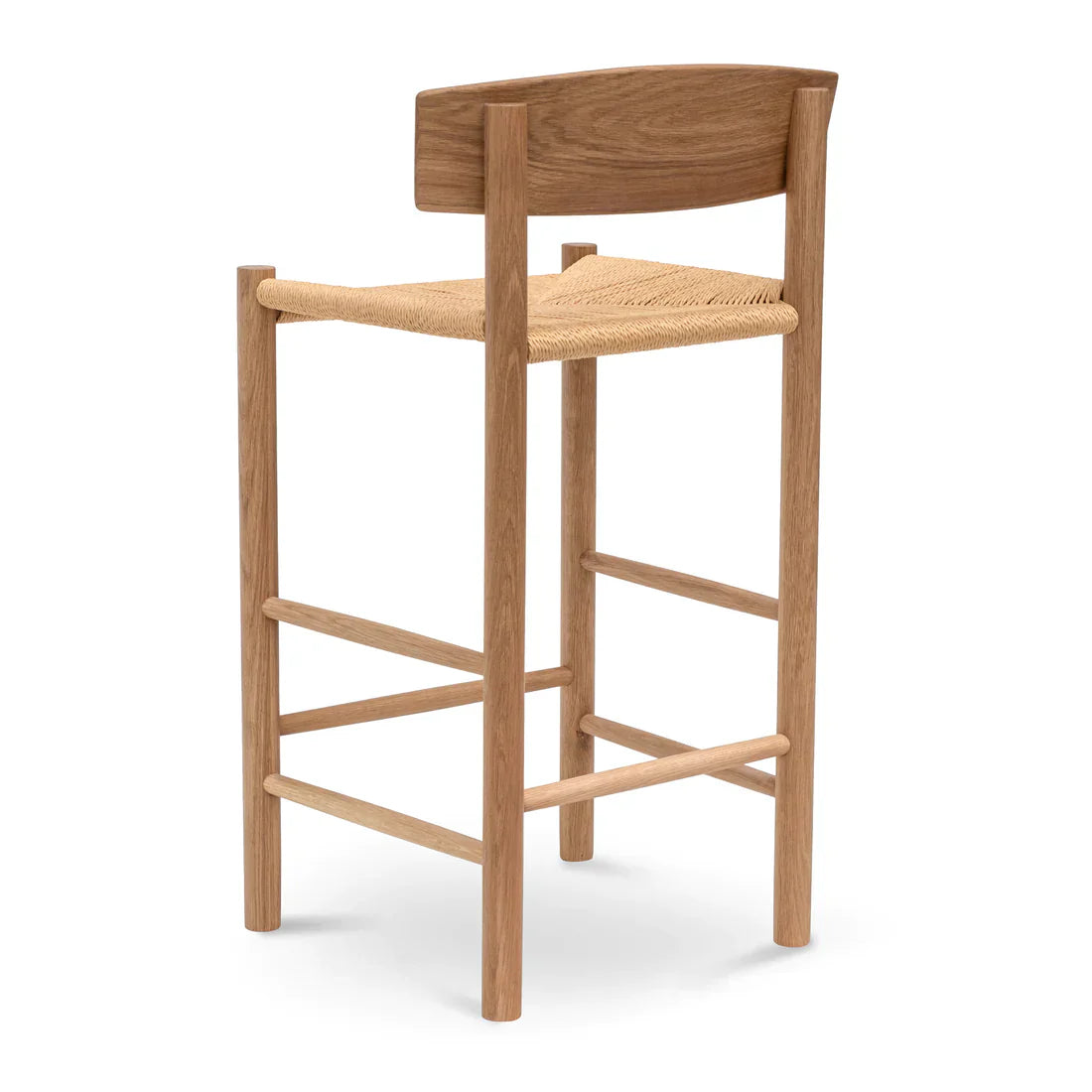 Calibre CBS8018-OW 65cm Bar Stool - Natural with Back Rest