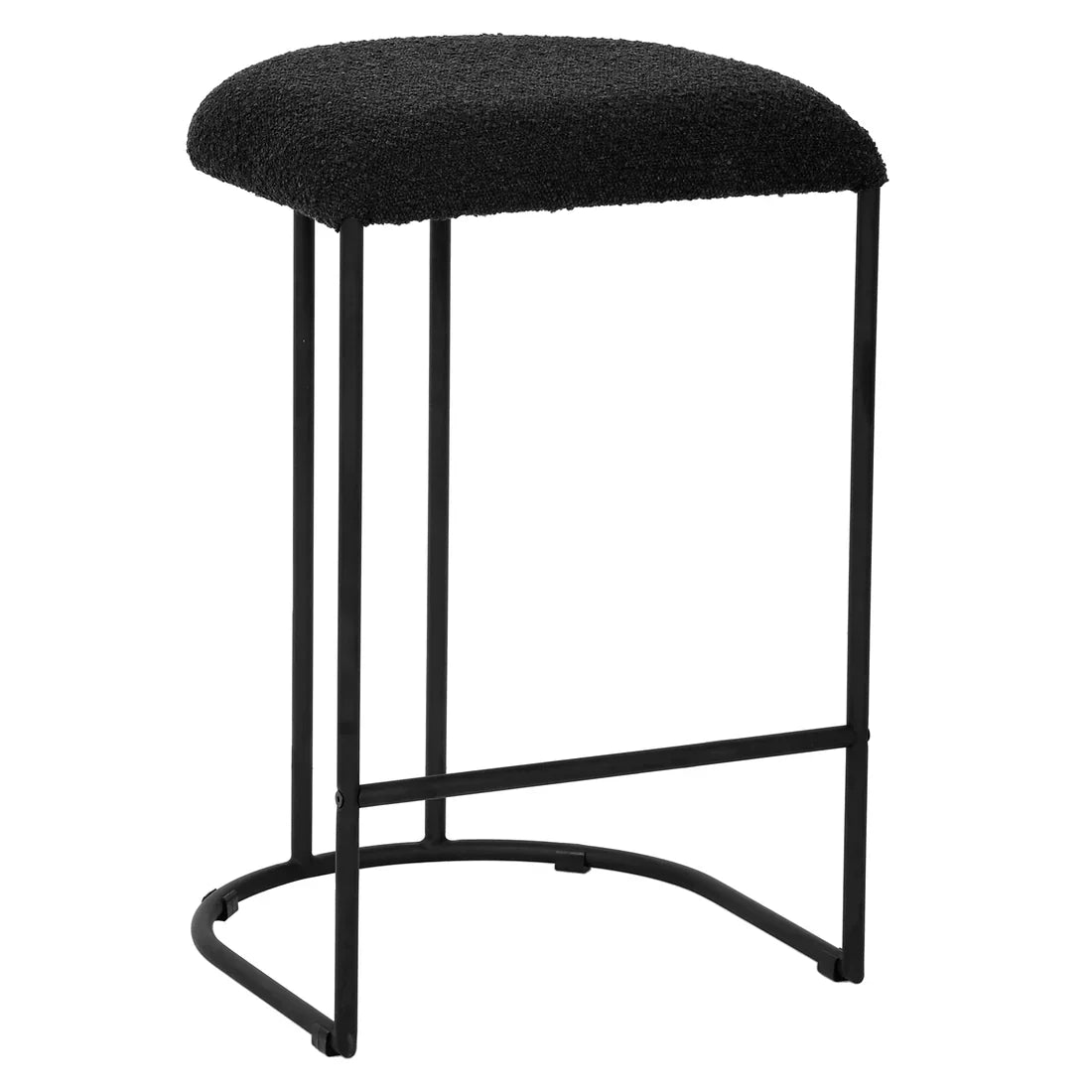 Calibre CBS8173-FH 65cm Bar Stool - Black Boucle (Set of 2)