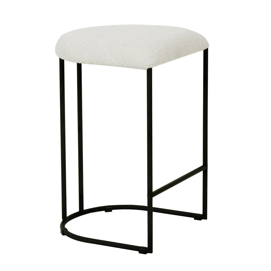 Calibre CBS8174-FH 65cm Bar Stool - Ivory White Boucle (Set of 2)