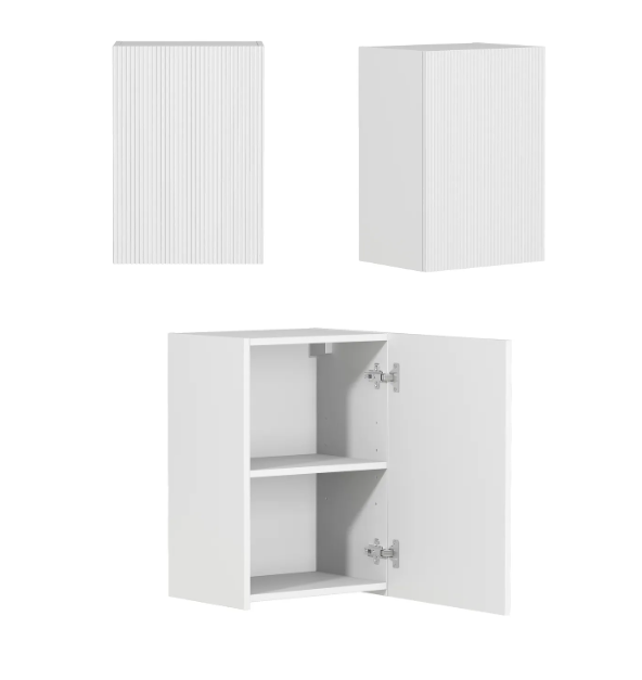 BURLEIGH White Laundry Cabinet with Stone Top Set 1715x600x2100mm (Style A)