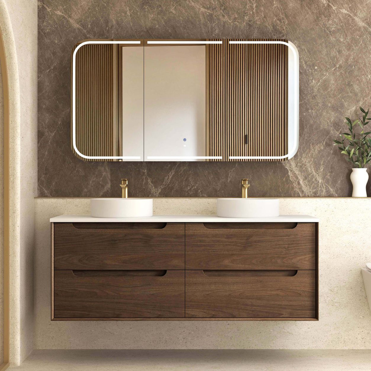 BYRON Wall Hung Vanity Sable Walnut (All Sizes)
