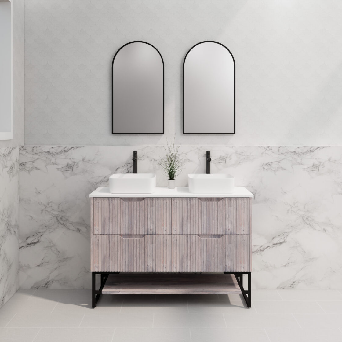 Riva BALI Freestanding Vanity Fluted White Oak (All Sizes)