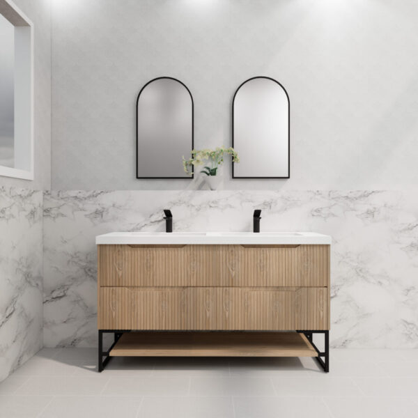 Riva BALI Freestanding Vanity Fluted American Oak (All Sizes)