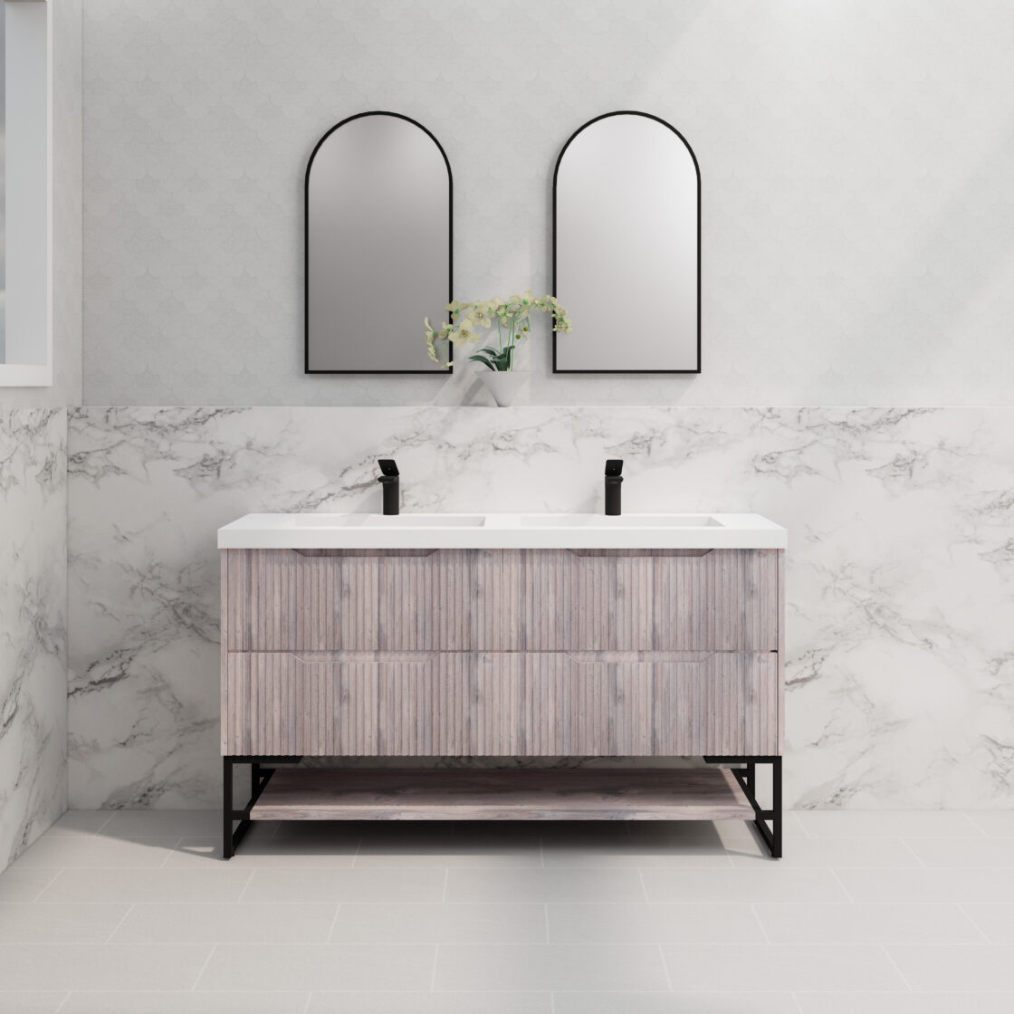 Riva BALI Freestanding Vanity Fluted White Oak (All Sizes)
