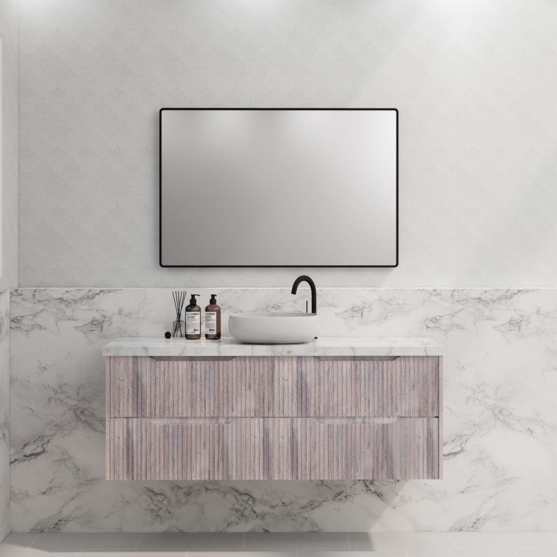Riva BALI Wall Hung Vanity White Oak (All Sizes)